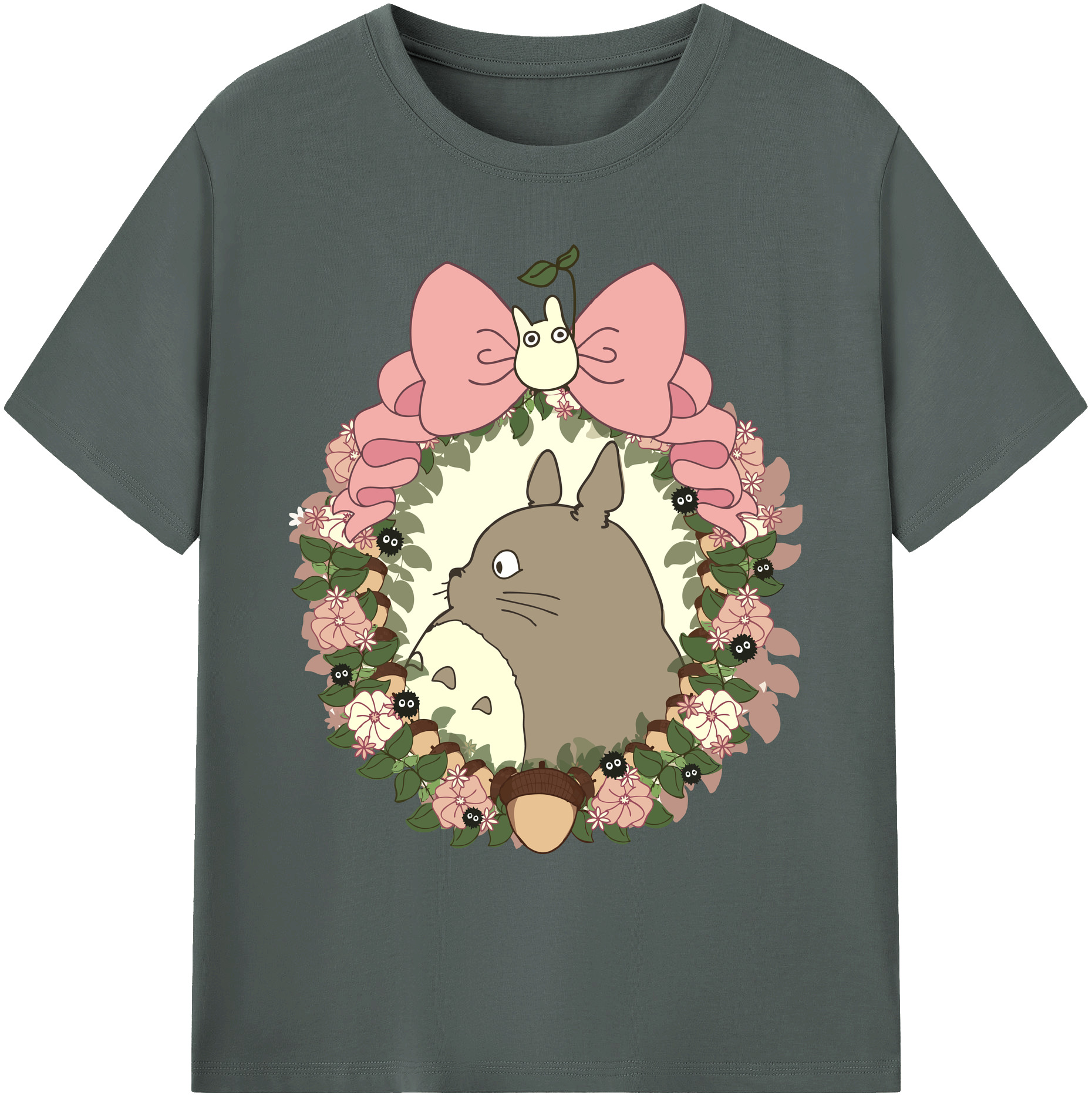 （画像用） となりのトトロ 草壁メイ 草壁サツキ My Neighbor Totoro Satsuki Kusakabe Mei Kusakabe 綿100％ メンズ半袖Tシャツ｜肌触りやわらか＆通気性